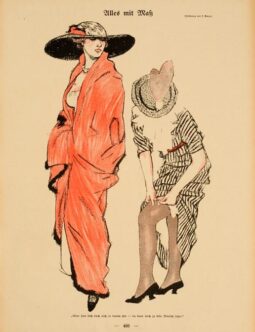 Simplicissimus 1913 by Kainer Fashionable ladies on linen original