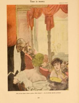 Simplicissimus 1913 by Kainer Time is money on linen original