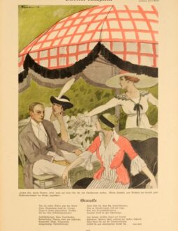 Simplicissimus 1913 by Kainer Park scene on linen original