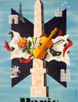 Air France Paris by Lancaster 1956 Eiffel Tower, Montmartre, Notre Dame