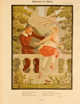 Simplicissimus 1913 by Lendecke Karneval im Suden on linen original