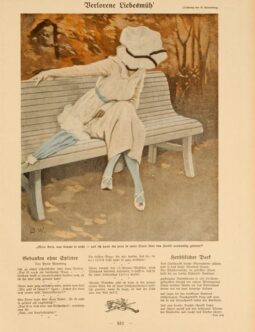 Simplicissimus 1913 by Wennerberg Berlorene Liebesmuh on linen original