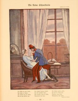 Simplicissimus 1913 by Woelf Window scene on linen original