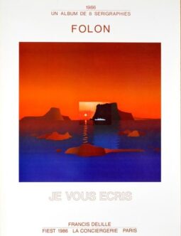 Je Vous Ecris Fiest l'Estampe by Jean Michel Folon original serigraphie 1986
