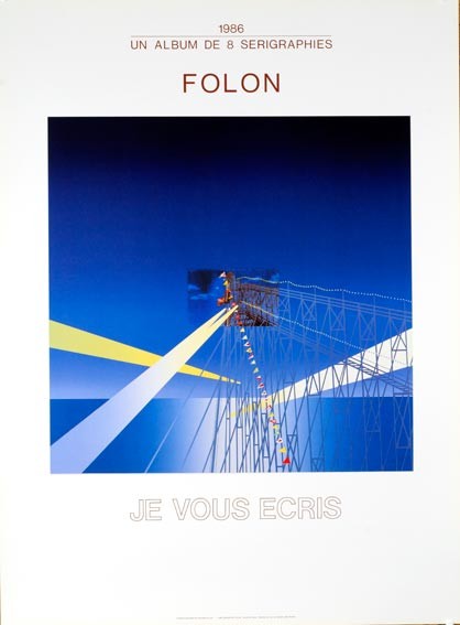 Je Vous Ecris Fiest l'Estampe by Jean Michel Folon original serigraphie 1986