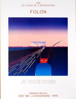 Je Vous Ecris Fiest l'Estampe by Jean Michel Folon original serigraphie 1986