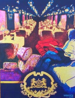 Wagon Lits Swiss by Valerio Adami 1980c original serigraphie