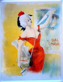 Bal Masque by PAL (Jean de Paléologue) c1890's on linen RARE