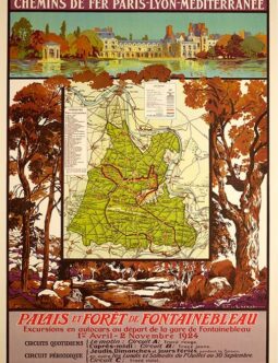 Palais et Foret de Fontainebleau PLM 1924 chateau and Map