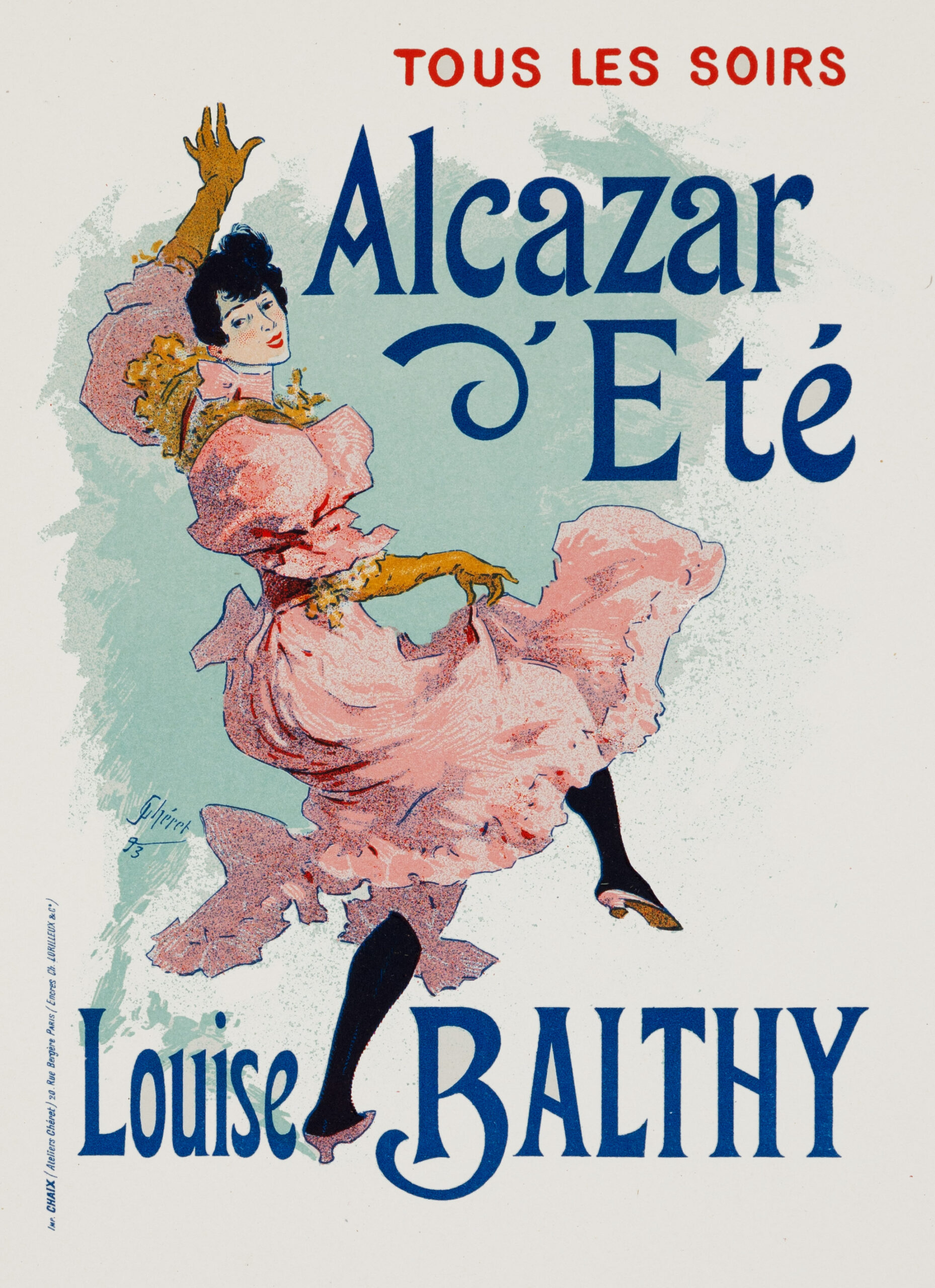 Louise Balthy Alcazar d’ete — Cheret (1893) — Original Les Affiches Illustrees