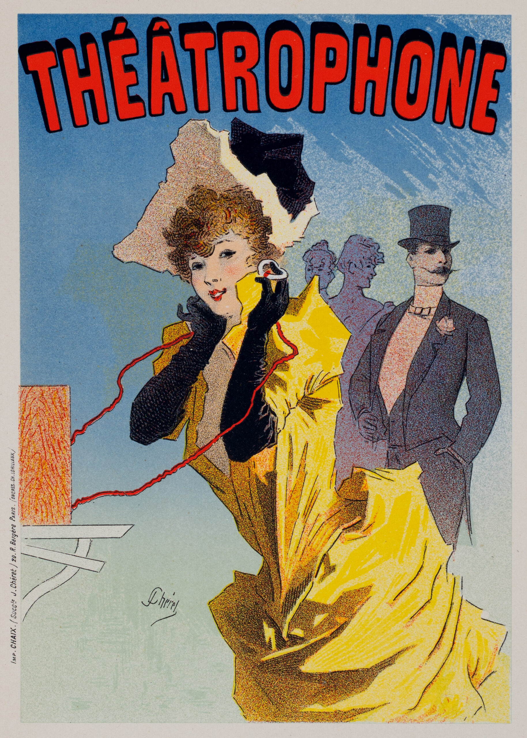 Theatrophone — Cheret (1896) — Original Les Affiches Illustrees Lithograph