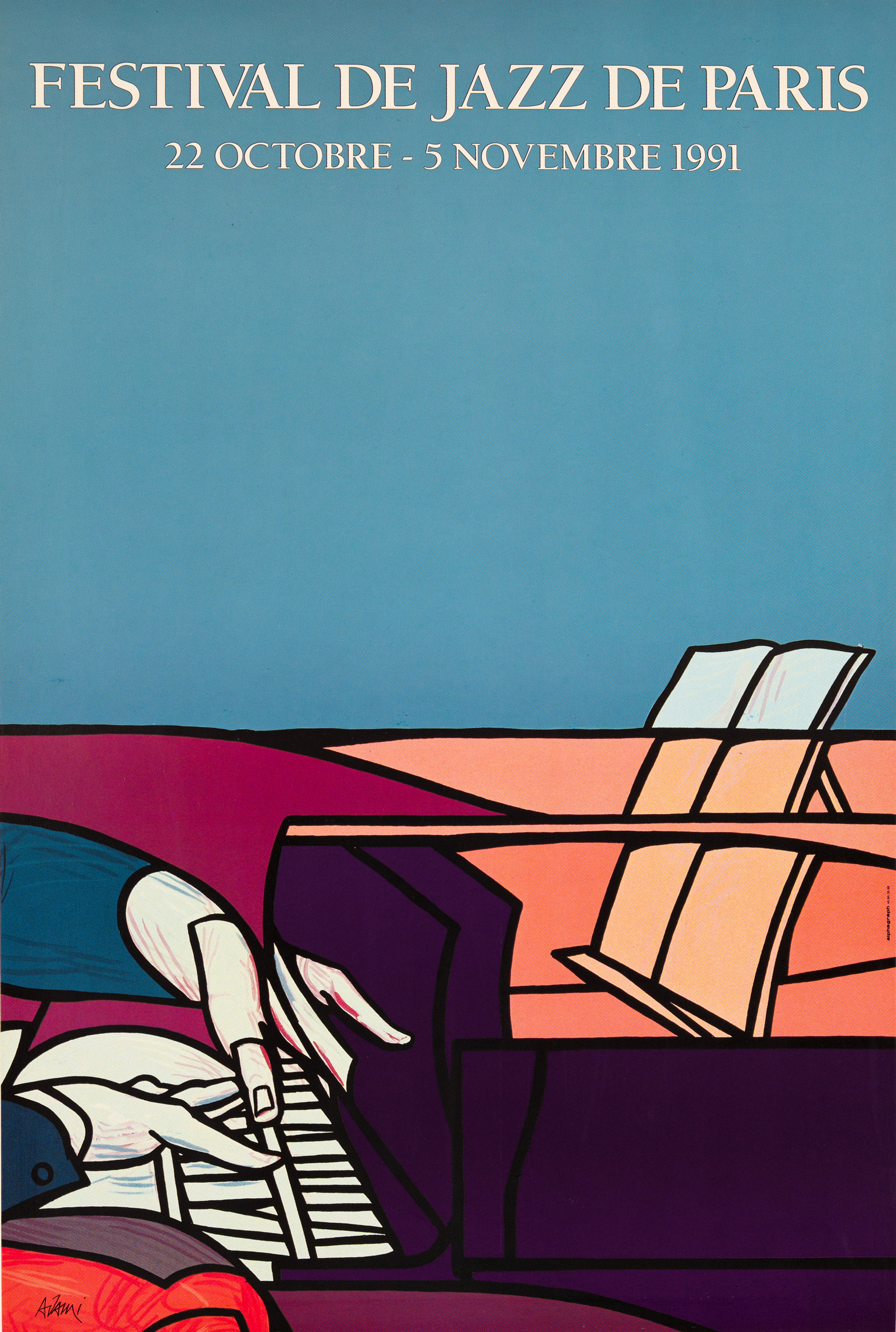 Festival de Jazz de Paris 1991 by Valerio Adami original serigraphie