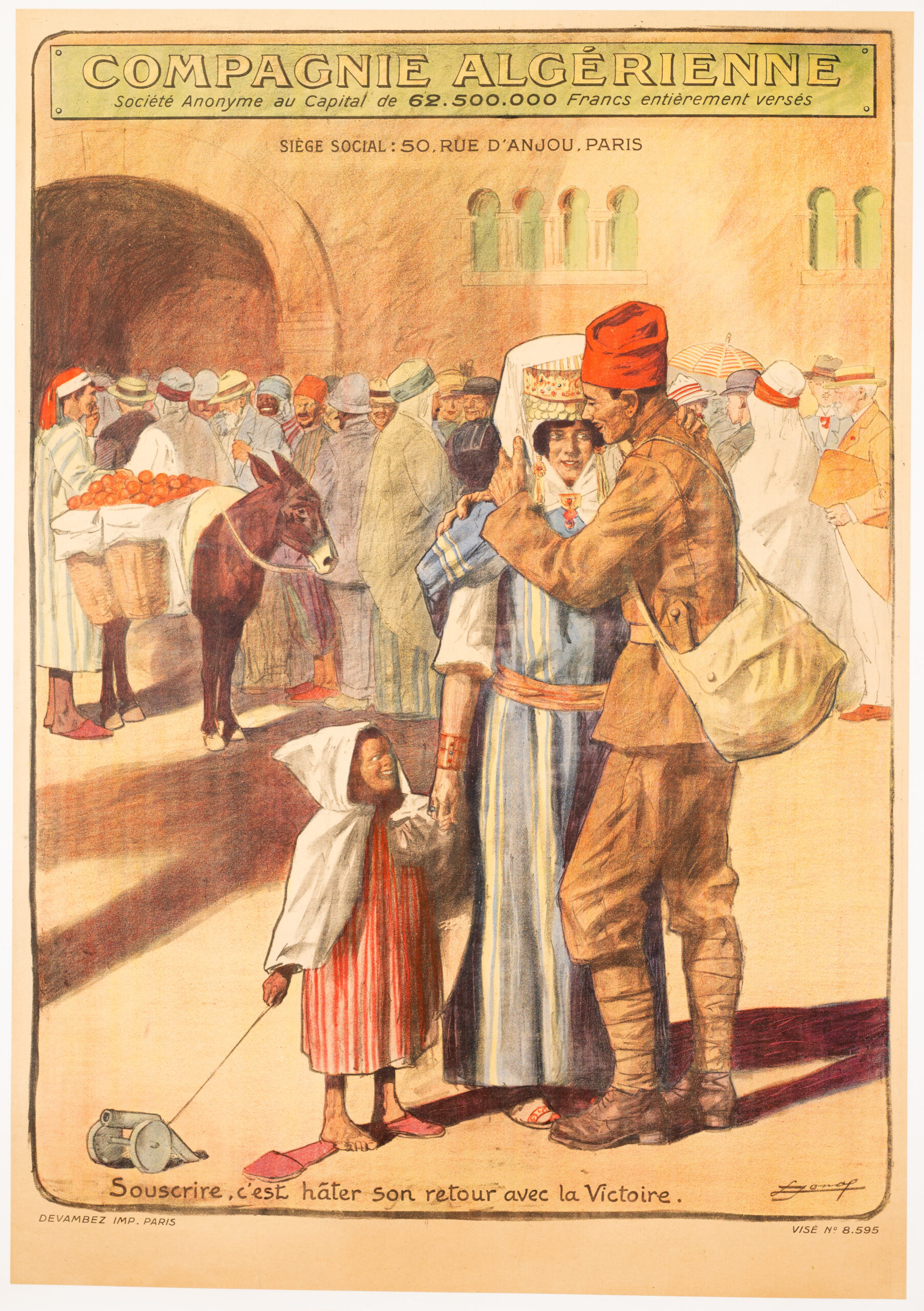 Compagnie Algerienne Emprunt by Lucien Jonas c1917 Troupes Coloniales