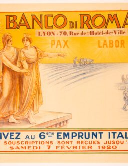 Banco di Roma by Orth c1920 Emprunt Colliseum Marianne Bank Poster