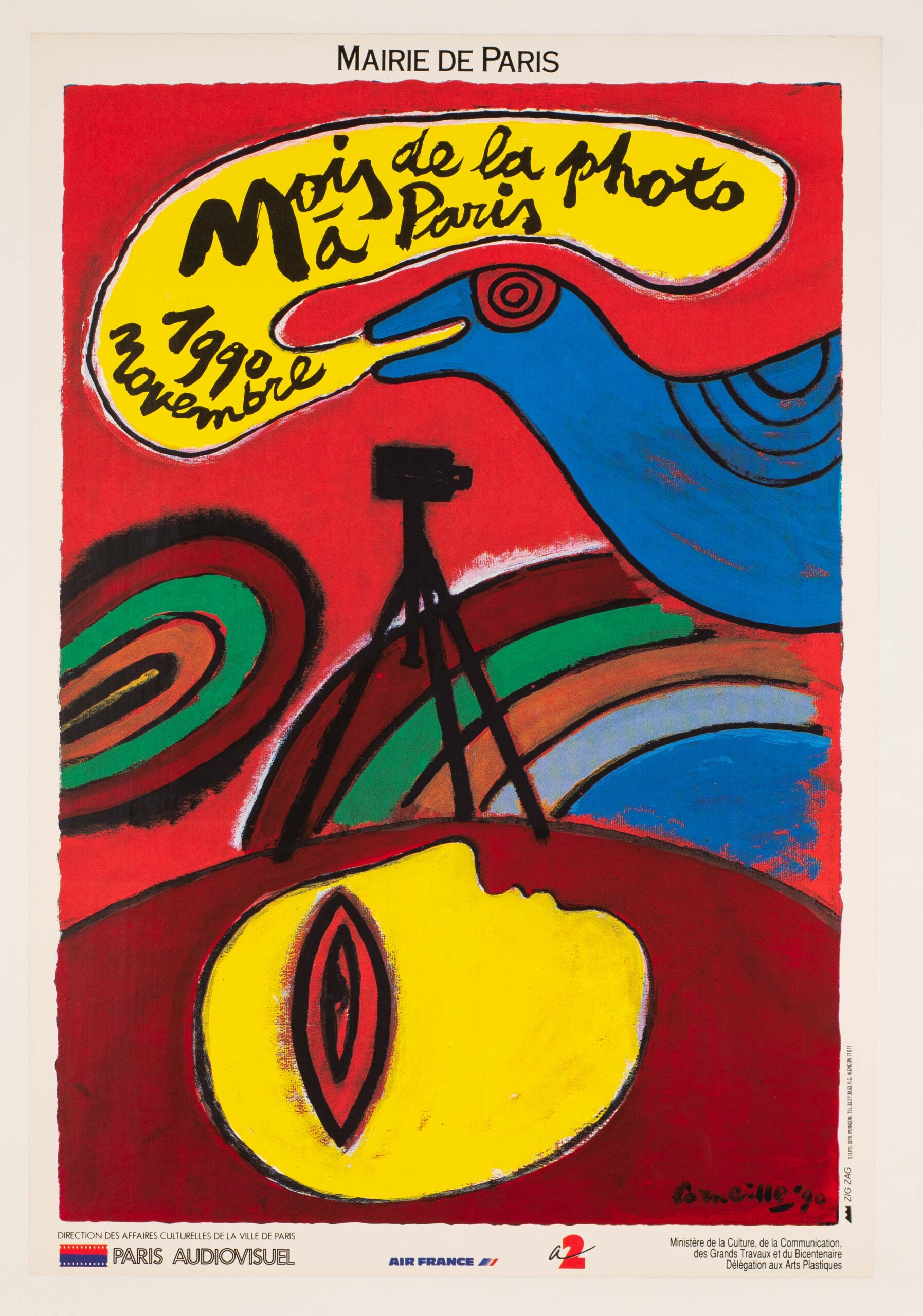 Mois de La Photo a Paris by Corneille 1990 original serigraphie