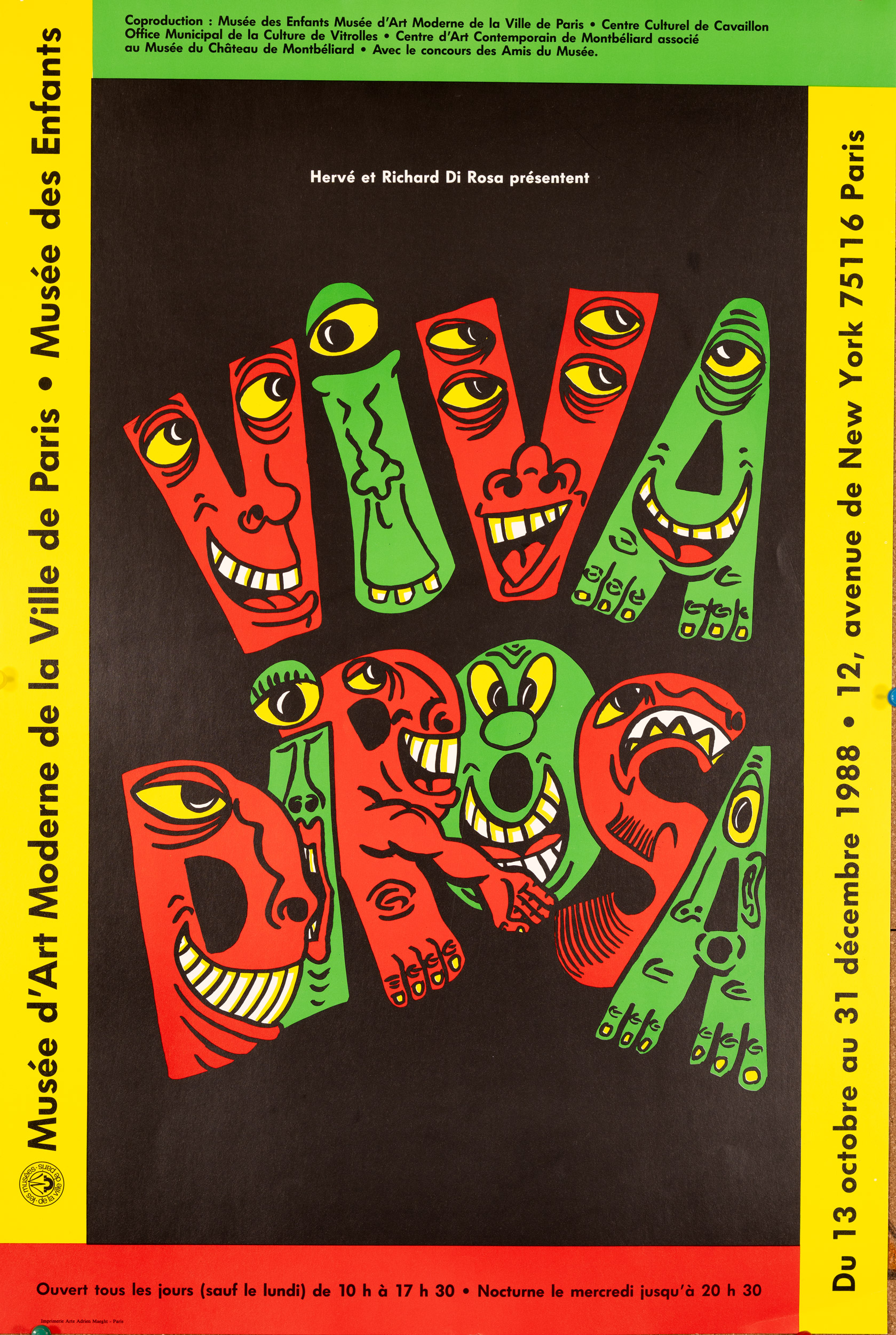 Viva Dirosa Musee d'Art moderne by Herve Dirosa 1988 original serigraphie