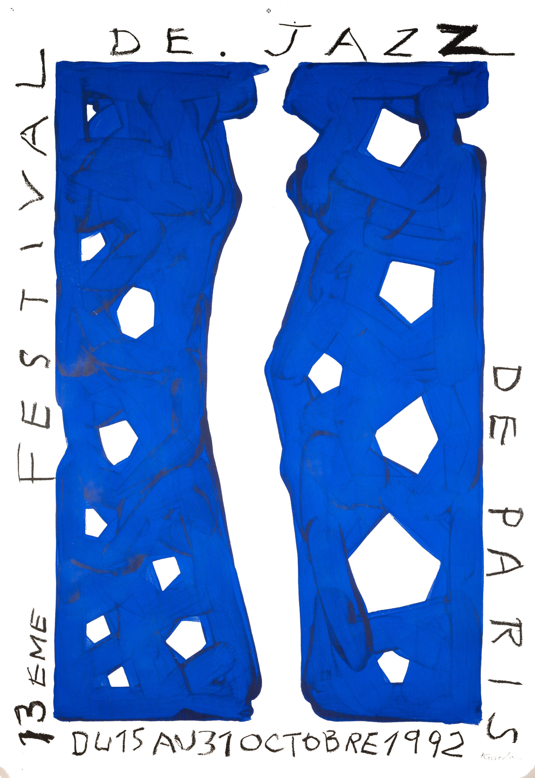 Festival de Jazz de Paris Aki Kuroda 1992 Serigraphy original