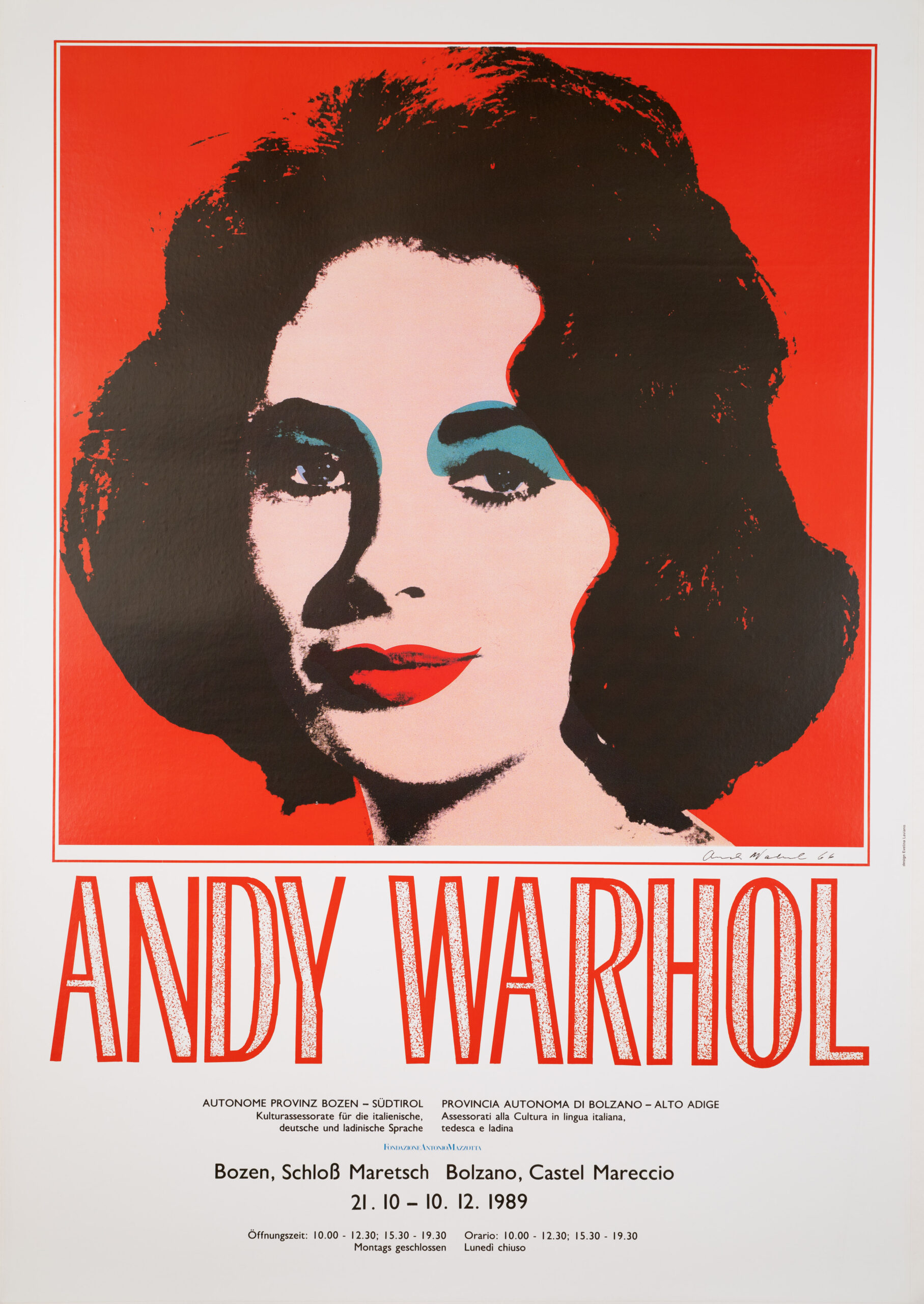 Elizabeth Taylor "LIZ" by ANDY WARHOL Exhibition ORIGINAL VINTAGE POP ART POSTER