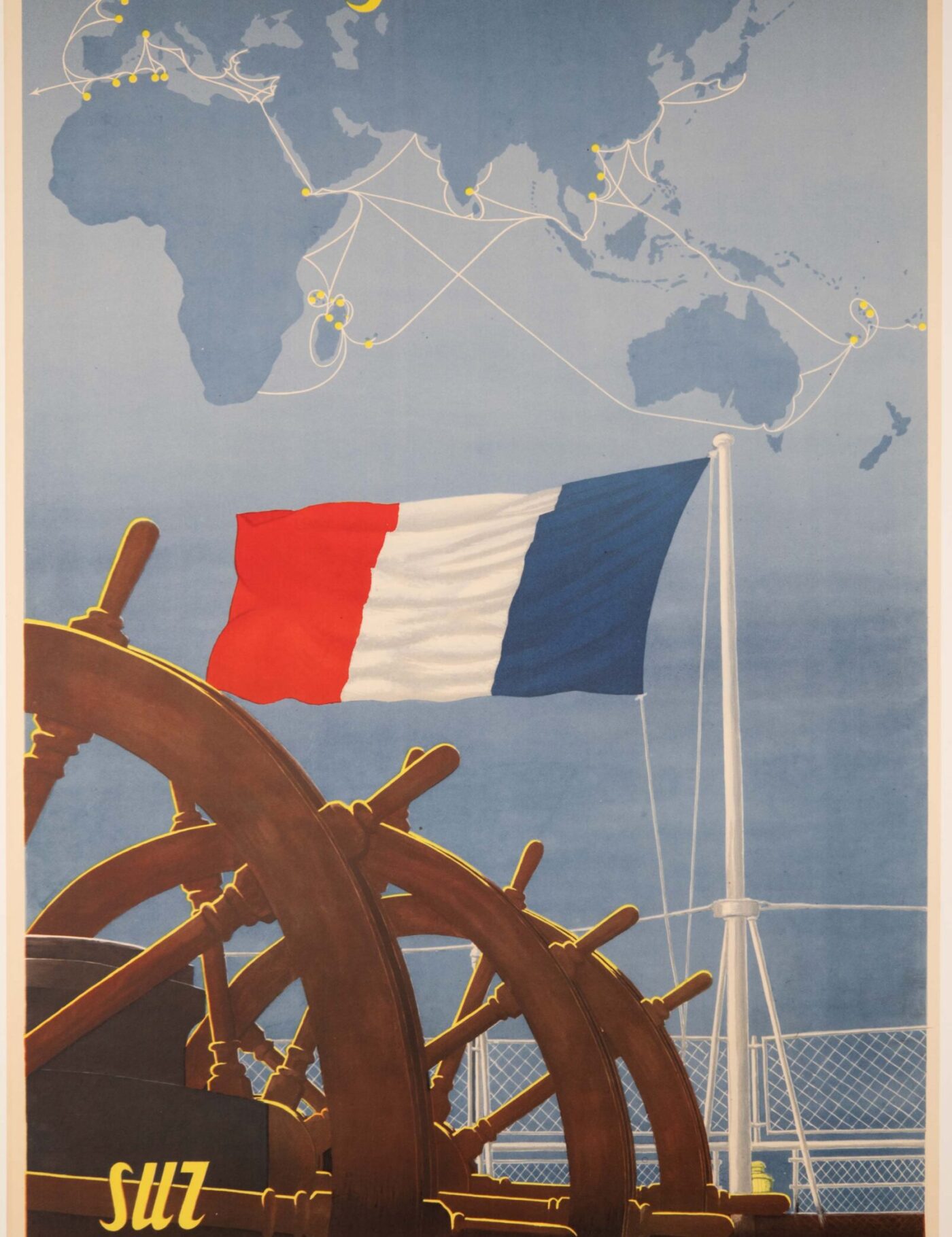 MESSAGERIE MARITIMES Rttx - POSTER HQ 50x70cm d'une AFFICHE