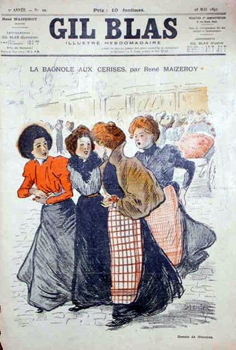 Gil Blas Theofile Steinlen c1890's La bagnole aux cerises