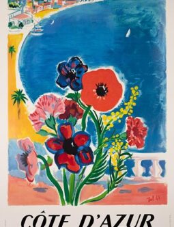 COTE D'AZUR BY TAL VINTAGE FRENCH TRAVEL POSTER