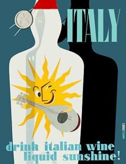 Drink Italian Wine by Martelli Italian Railways Enit 1955