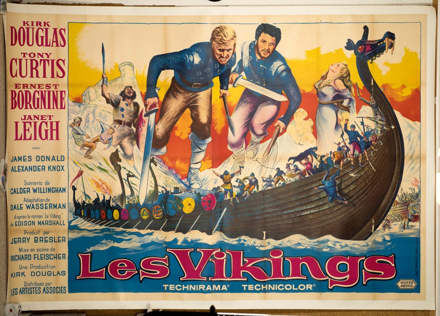 The vikings Kirk Douglas Tony Curtis Janet Leigh original movie poster