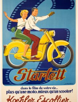 Starlett Moto Scooter c1950 original lithograph