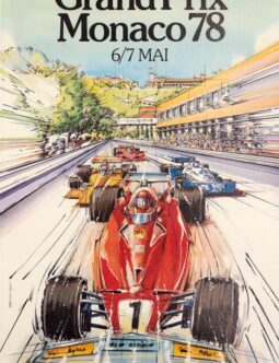 original 1978 Grand Prix Automobile of Monaco on linen