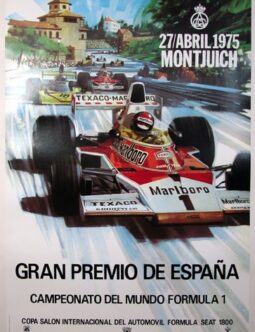 grand Prix of Spain by Michael Turner 1975 original on linen