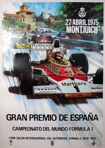 grand Prix of Spain by Michael Turner 1975 original on linen