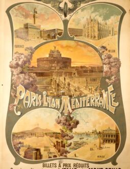 Rome, Venise, Pompeii, Milan and Florence by Carlo Cussetti 1900 VINTAGE ORIGINAL Italian POSTER