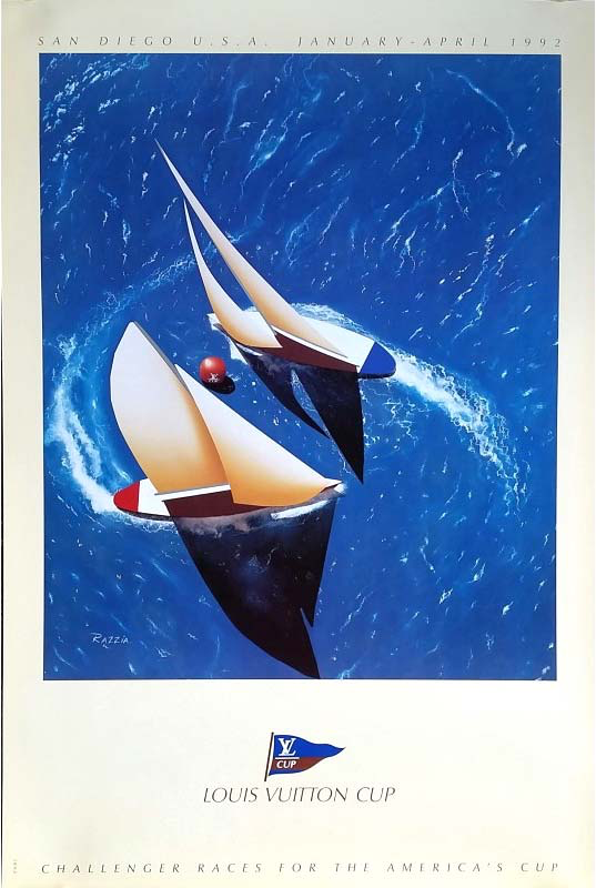 Razzia Louis Vuitton Cup 1992 San Diego original hand signed original medium