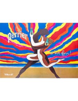 Perrier C'est Fou ! by Bernard Villemot original vintage poster on linen
