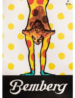 Bemberg poster by Rene Gruau on linen excellent condition
