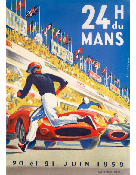 1959 24 hours of Lemans by Michel Beligond poster