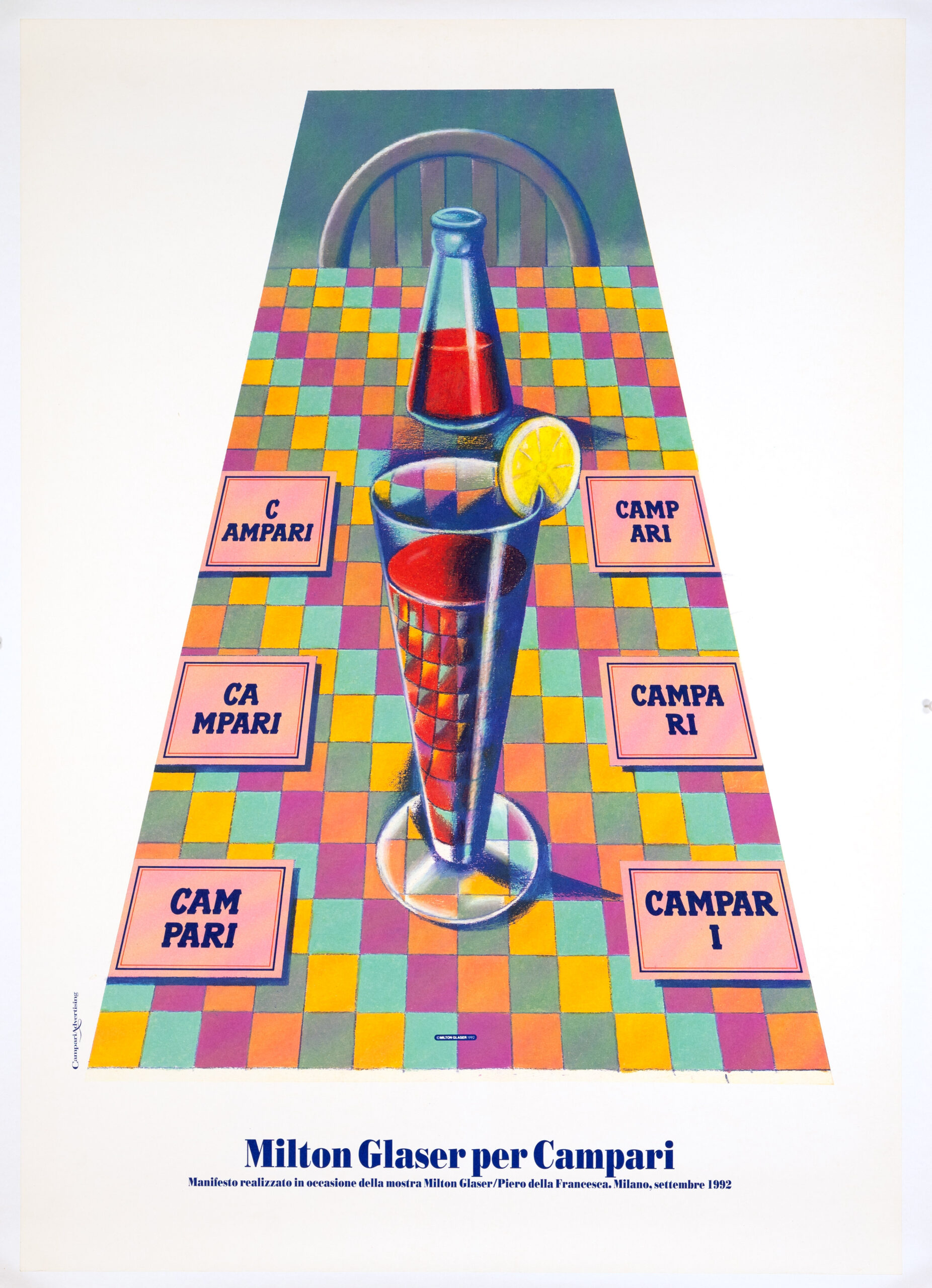 Campari Milton Glaser 1992 original vintage poster rare