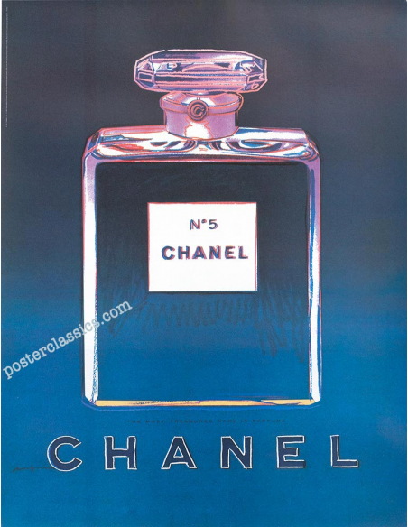 Andy Warhol Chanel N5 poster Perfume Blue Black 22 x 29 inches