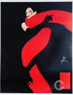 Rouge et Noir poster by Rene Gruau on linen 1980 original