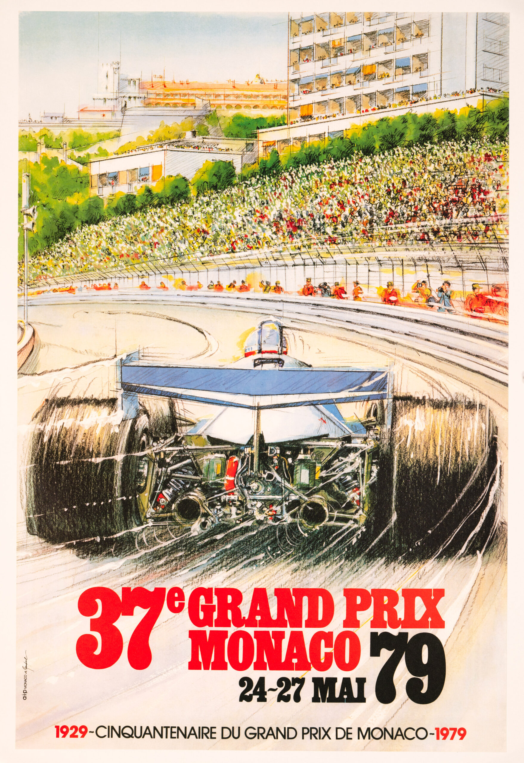 1979 Grand Prix Automobile of Monaco on linen