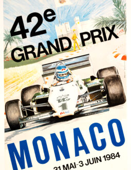 1984 Grand Prix Automobile of Monaco P. Bérenguier on linen