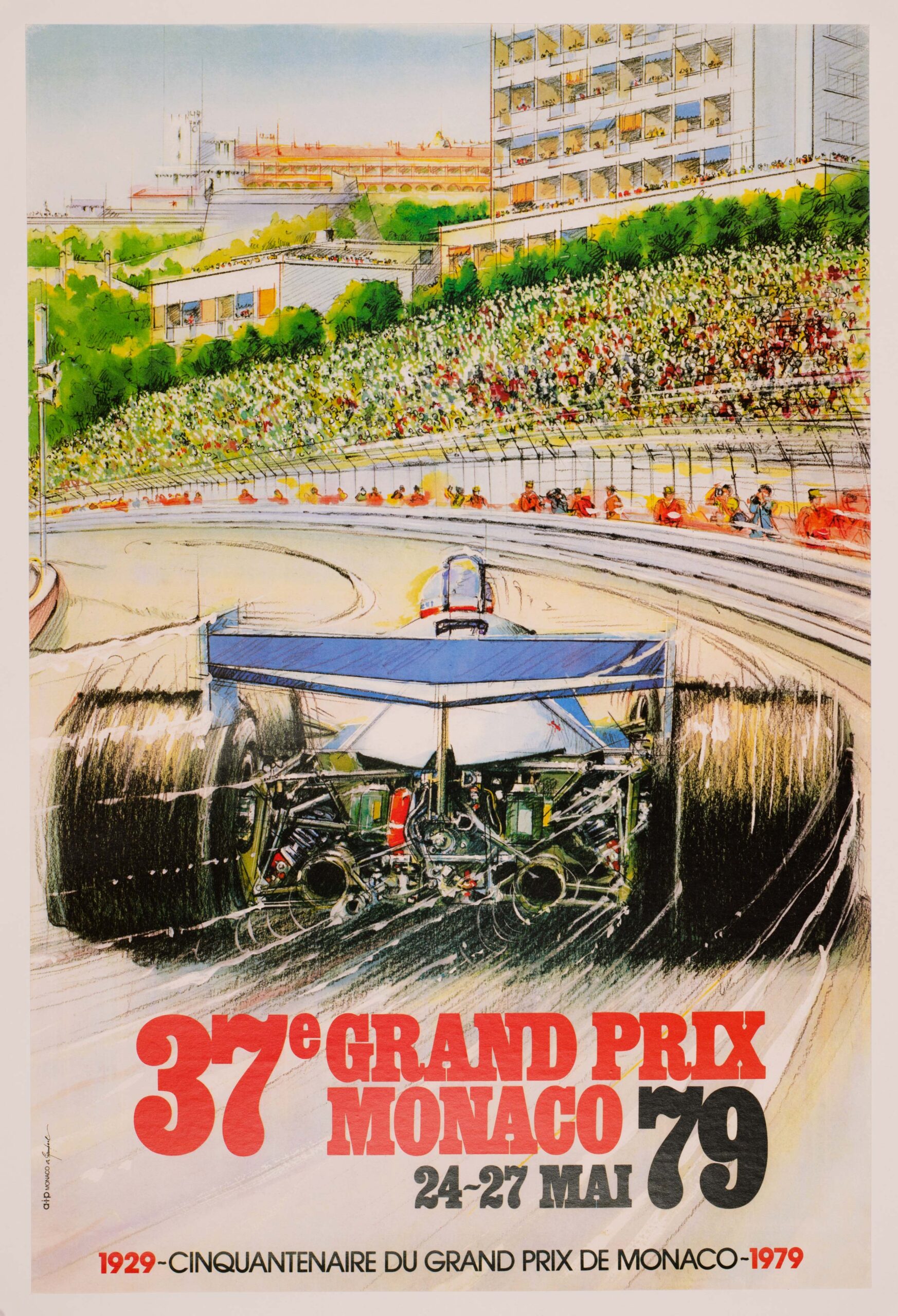 1979 Grand Prix Automobile of Monaco on linen