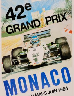 1984 Grand Prix Automobile of Monaco P. Bérenguier on linen