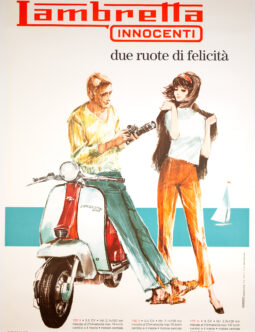 Lambretta Innocenti 1963 by Pietro Vera ORIGINAL VINTAGE Italian POSTER