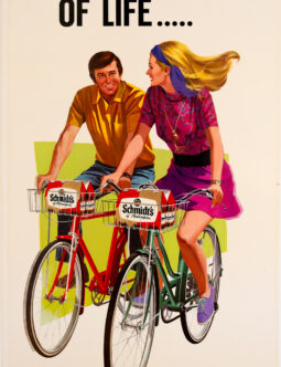 SCHMIDT BEER BICYCLES 1960's GO SCHMIDT'S ORIGINAL VINTAGE US POSTER