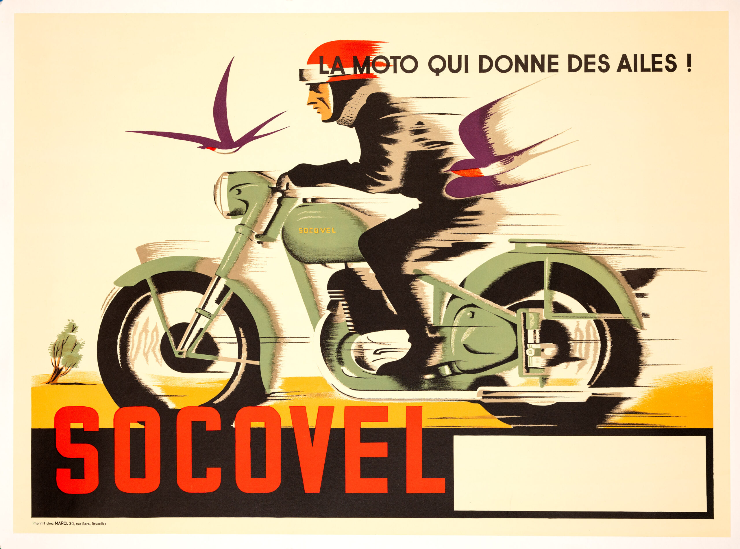 Socovel Motorcycle's 1948 ORIGINAL VINTAGE POSTER