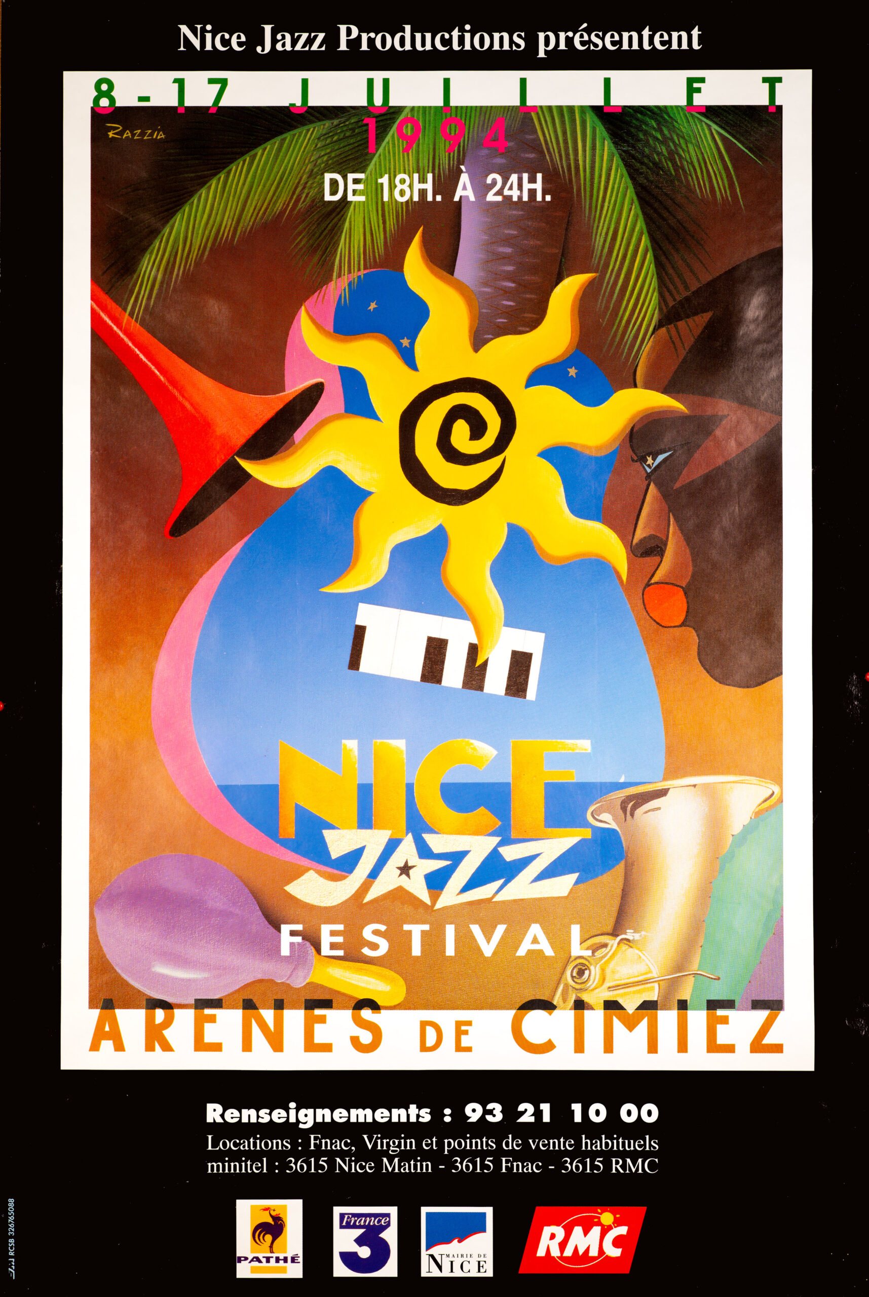 Razzia – Nice Jazz Festival 1994 (Arènes de Cimiez) Original Serigraph Poster