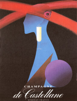Champagne de Castellane – Alain Gauthier 1980, Offset Lithograph, 16 x 24 in