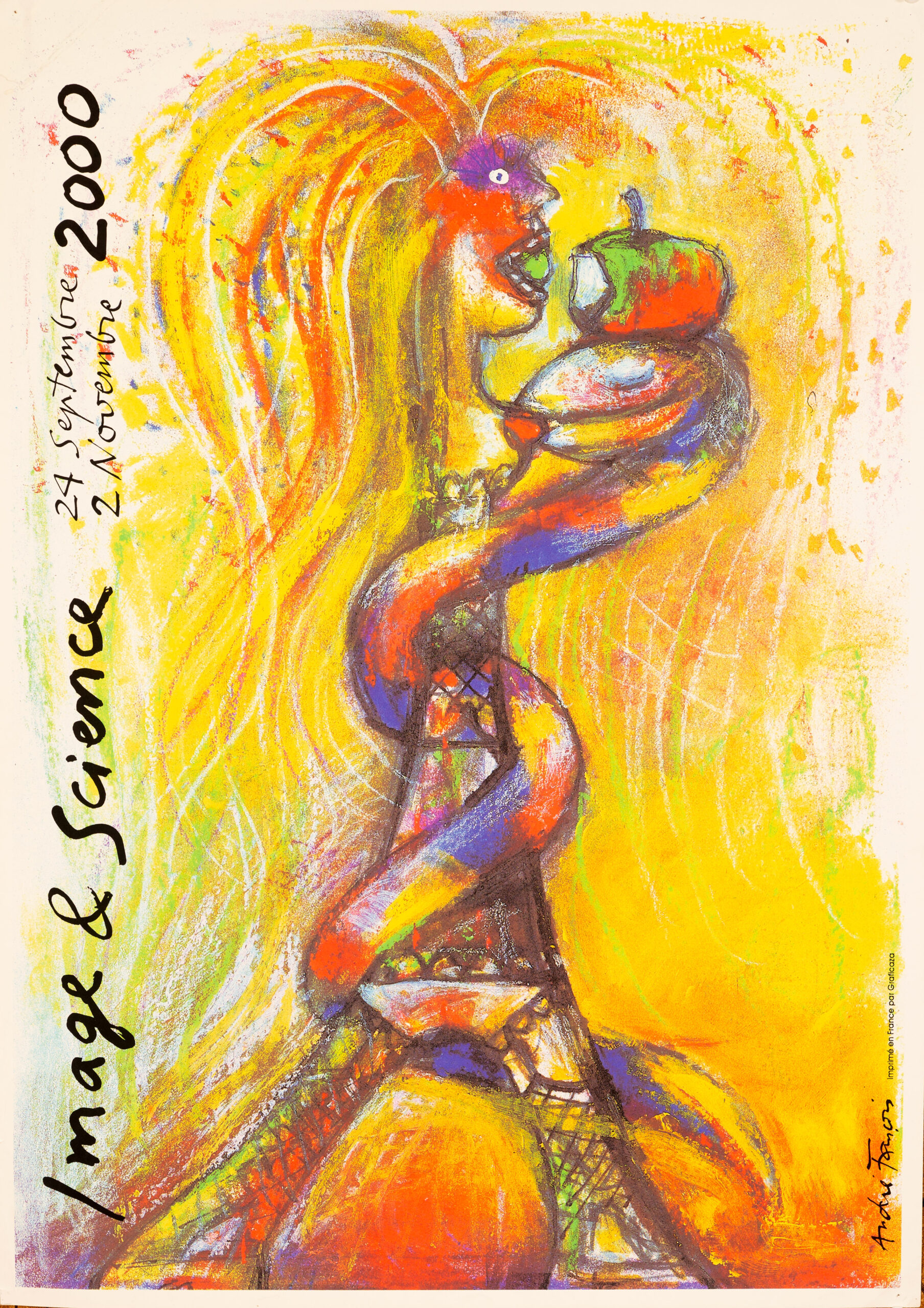 Image & Science (2000) Poster by André François – Original French Serigraph Printed by Michel Caza, Paris