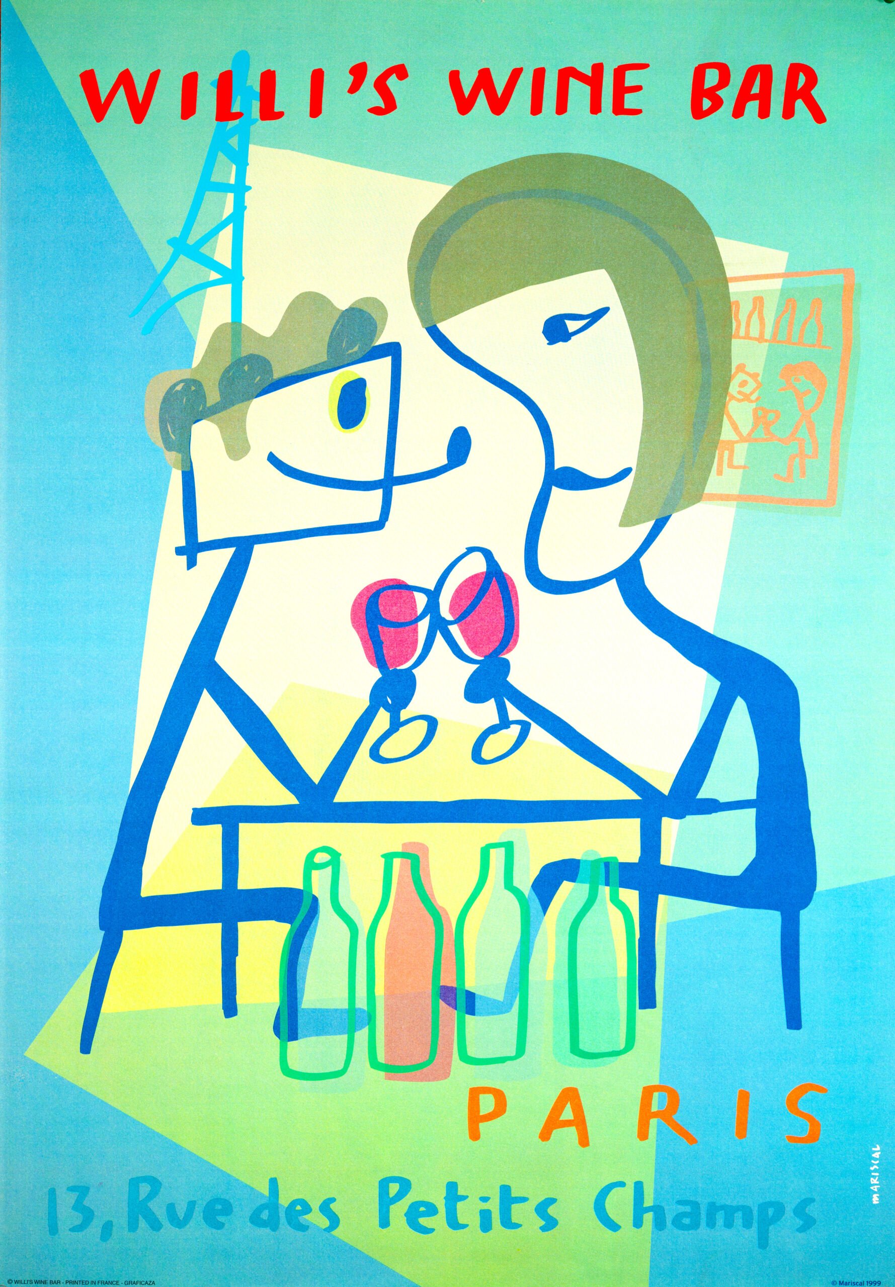 Willi’s Wine Bar – Xavier Mariscal, 1998 | Original Serigraph by Michel Caza, Paris